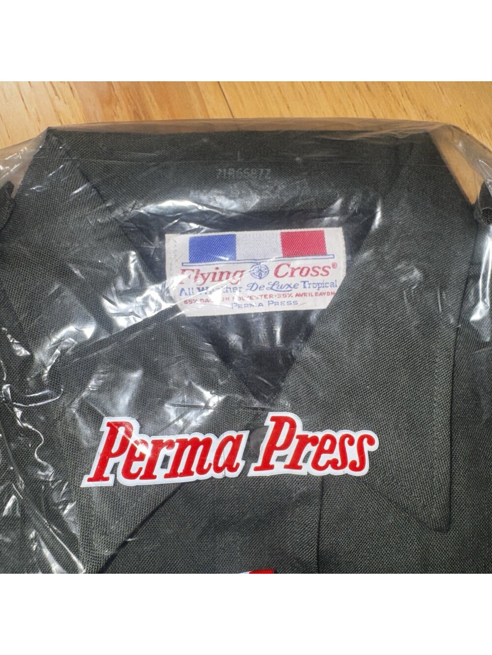 Vtg Size L Flying Cross Perma Press Olive Drab Uniform Shirt USA Made Sealed